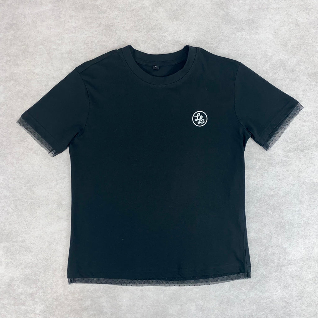 Black Lace Trim T-Shirt