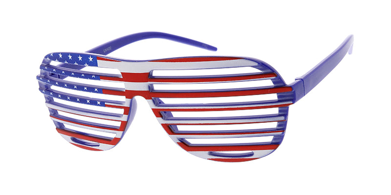 PT635 Novelty American Flag USA Print Shutter Shades – Sunny Sunglasses
