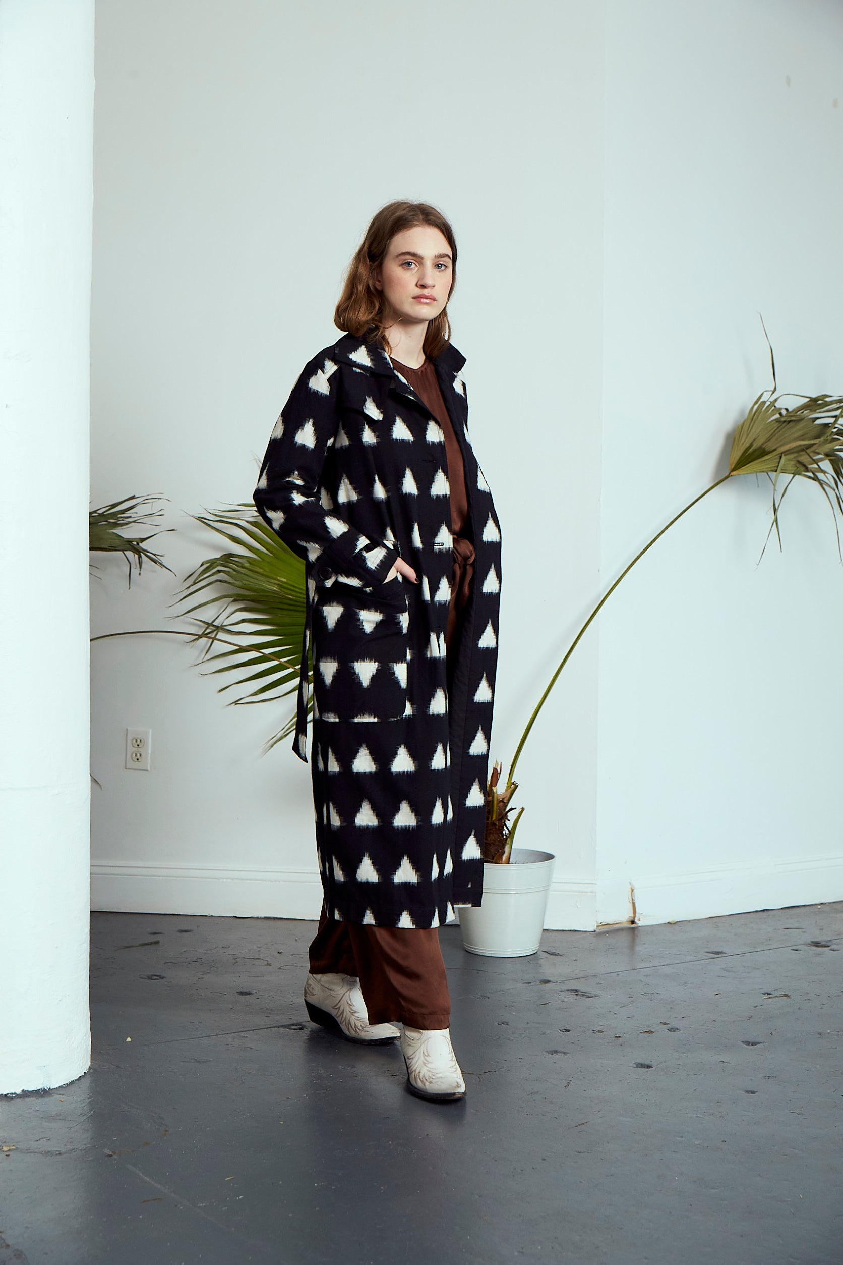 Grass Roots Trench Coat | Ikat