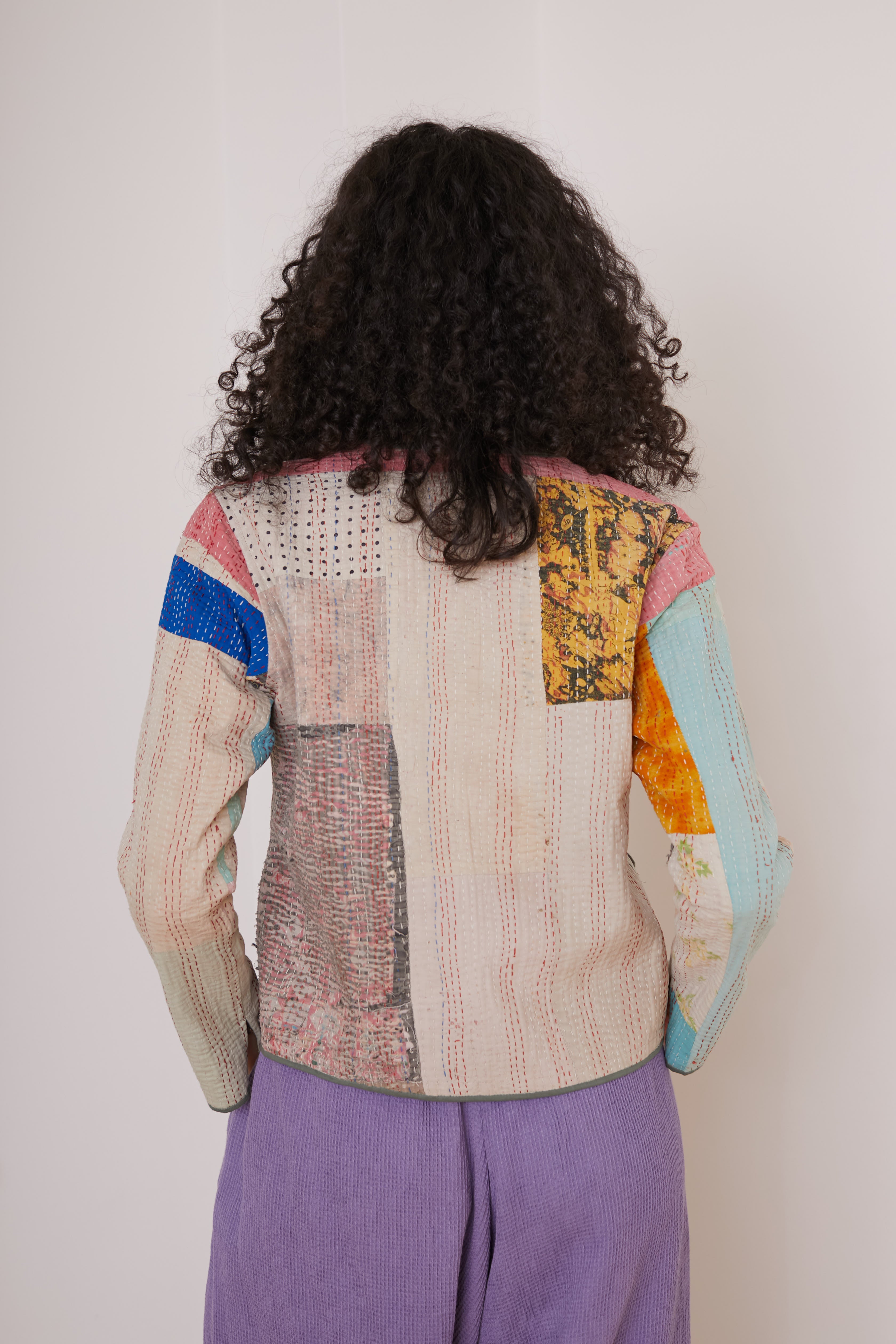 Jaipur Crop Jacket | Multi Kantha