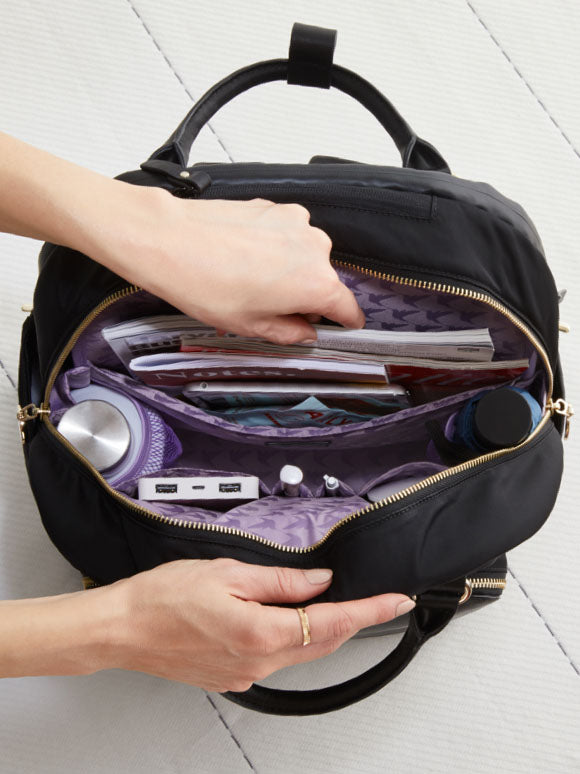 overhead shot of interior pockets