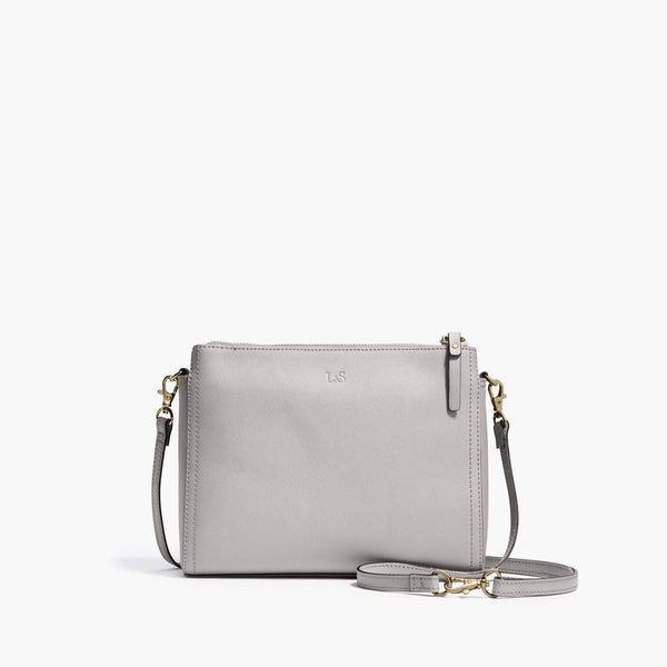 leather purse grey