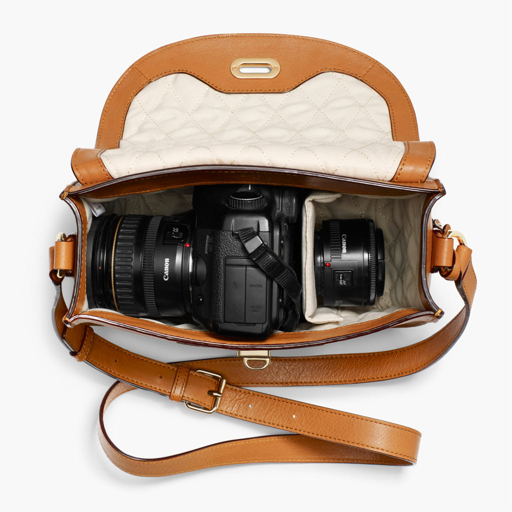 Stylish Leather Camera Bag for Women - The Claremont – Lo & Sons
