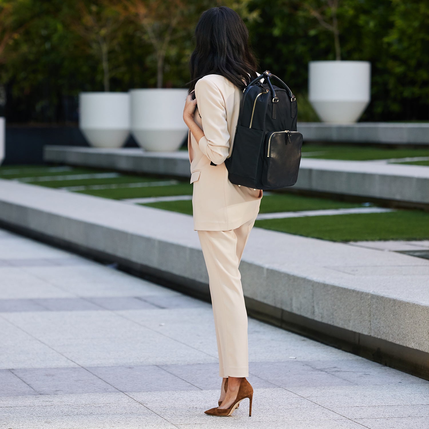 grey fashion backpack