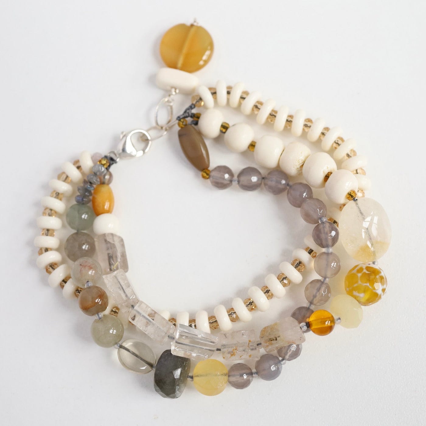Hand Stitched Labradorite Buddha Clasp Bracelet – Dandelion Jewelry