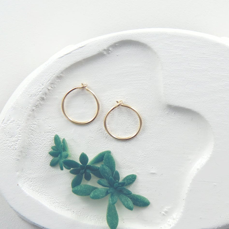 Tiny 12mm Hammered Gold Filled Hoop – Dandelion Jewelry
