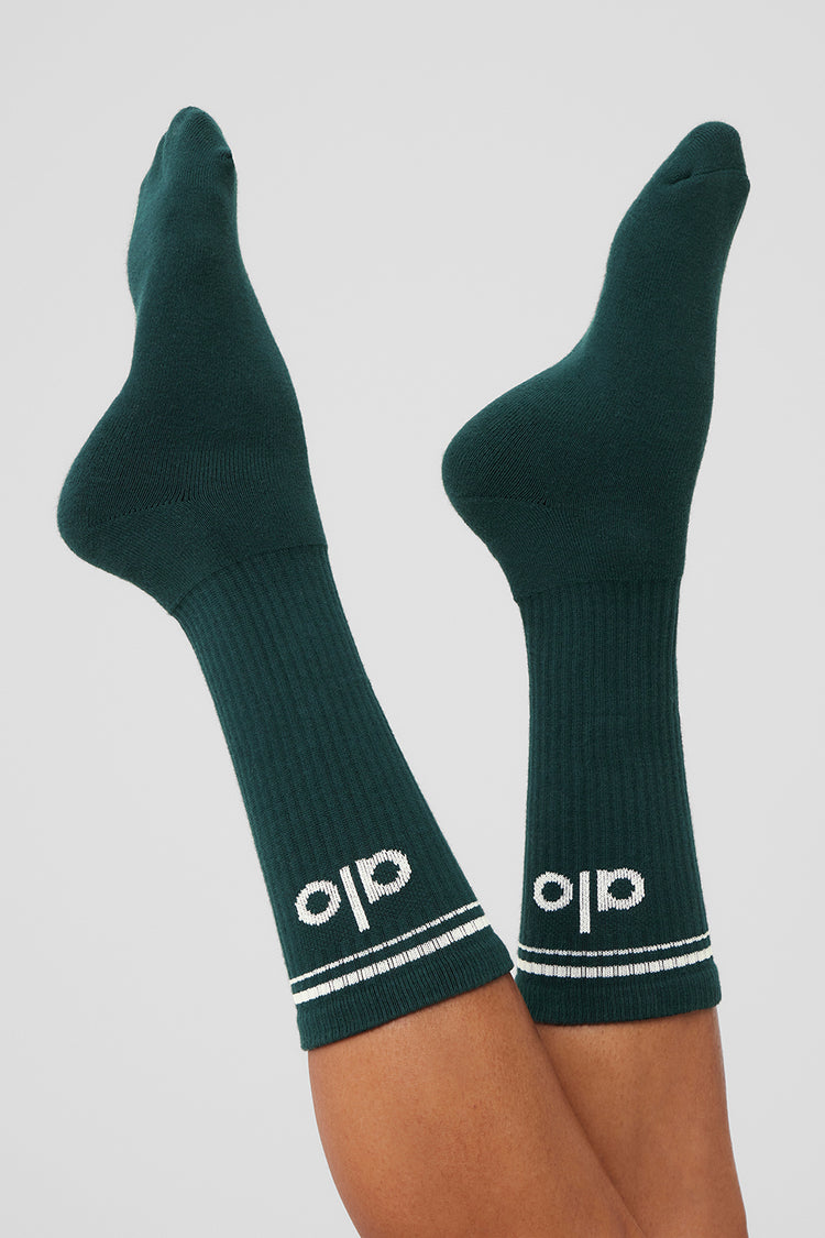 Unisex Half-Crew Throwback Sock - Bone/White