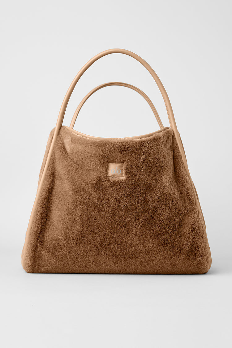 Faux Fur Tote Bag - Toasted Almond