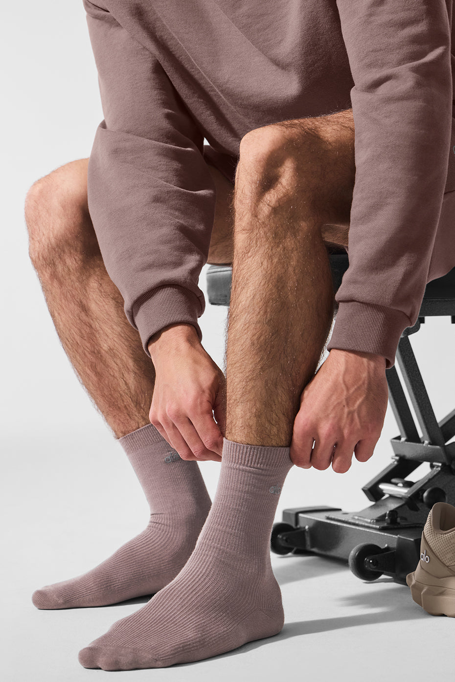 Unisex Half-Crew Understated Sock - Mushroom