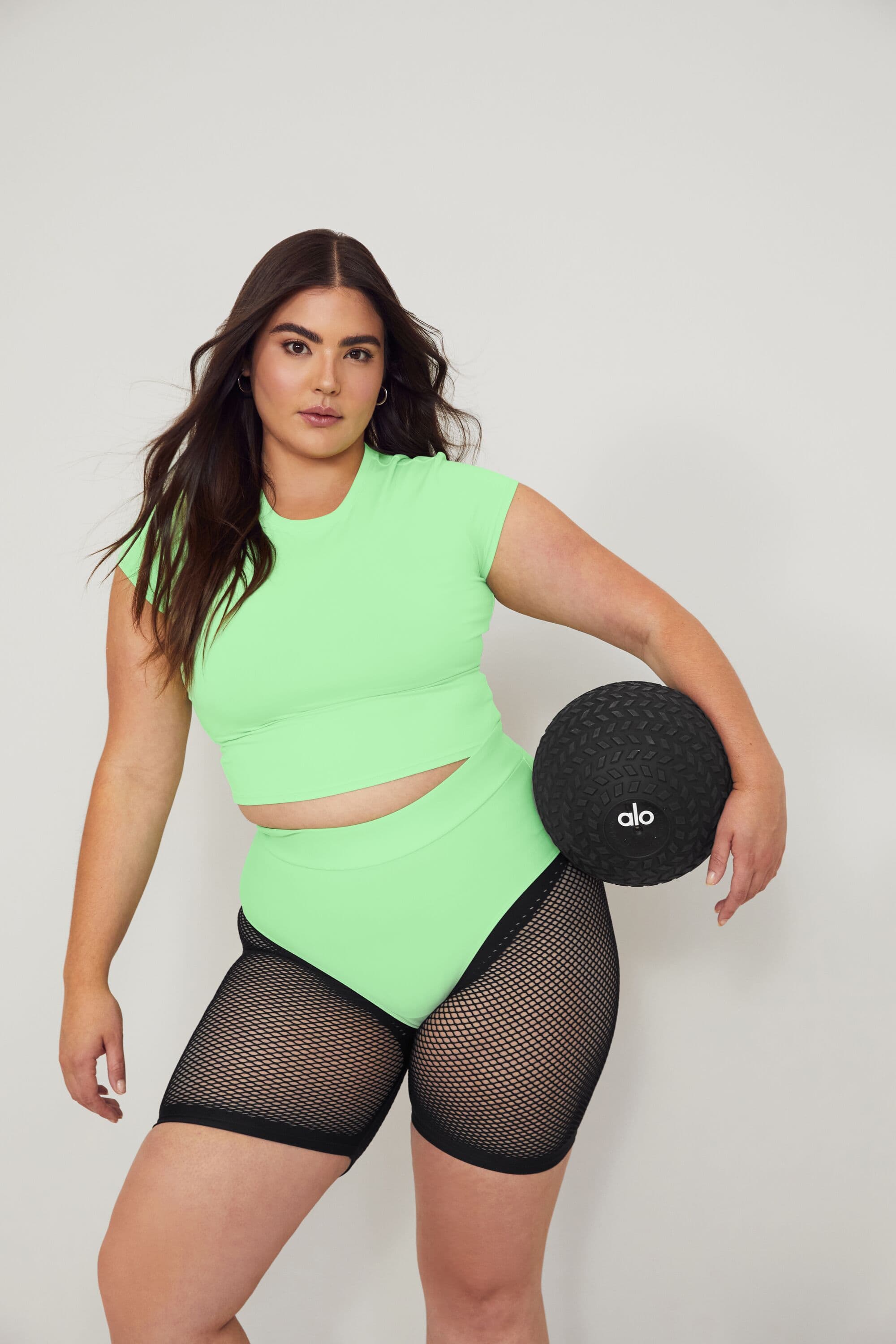 Plus Size Neon Green Women's Fishnet Tights