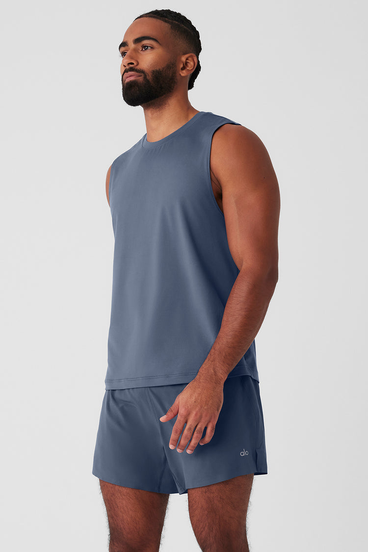 alo Rib Support Tank in Rich Navy