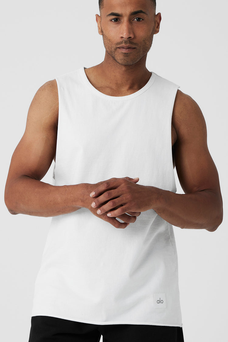 Society Raw Edge Tank - White