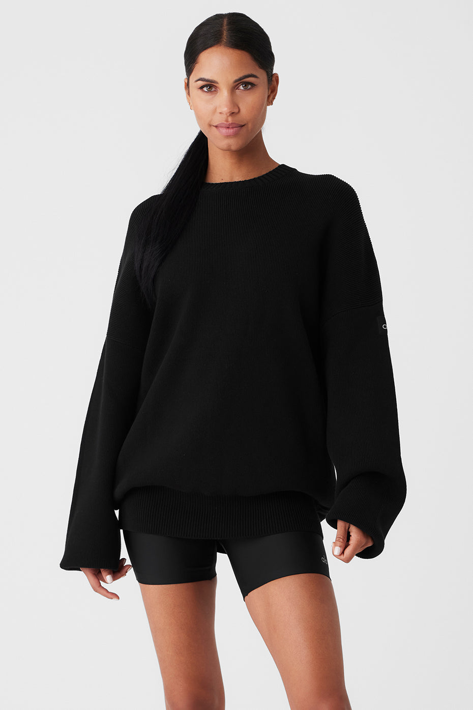 Heavy Weight Free Time Crew Neck Pullover - Black - Black / XS