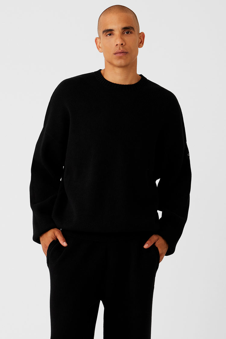 Long Sleeve Crew Neck Sweater Black