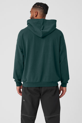 Cashmere Plush Waffle Full Zip Hoodie - Dark Cactus