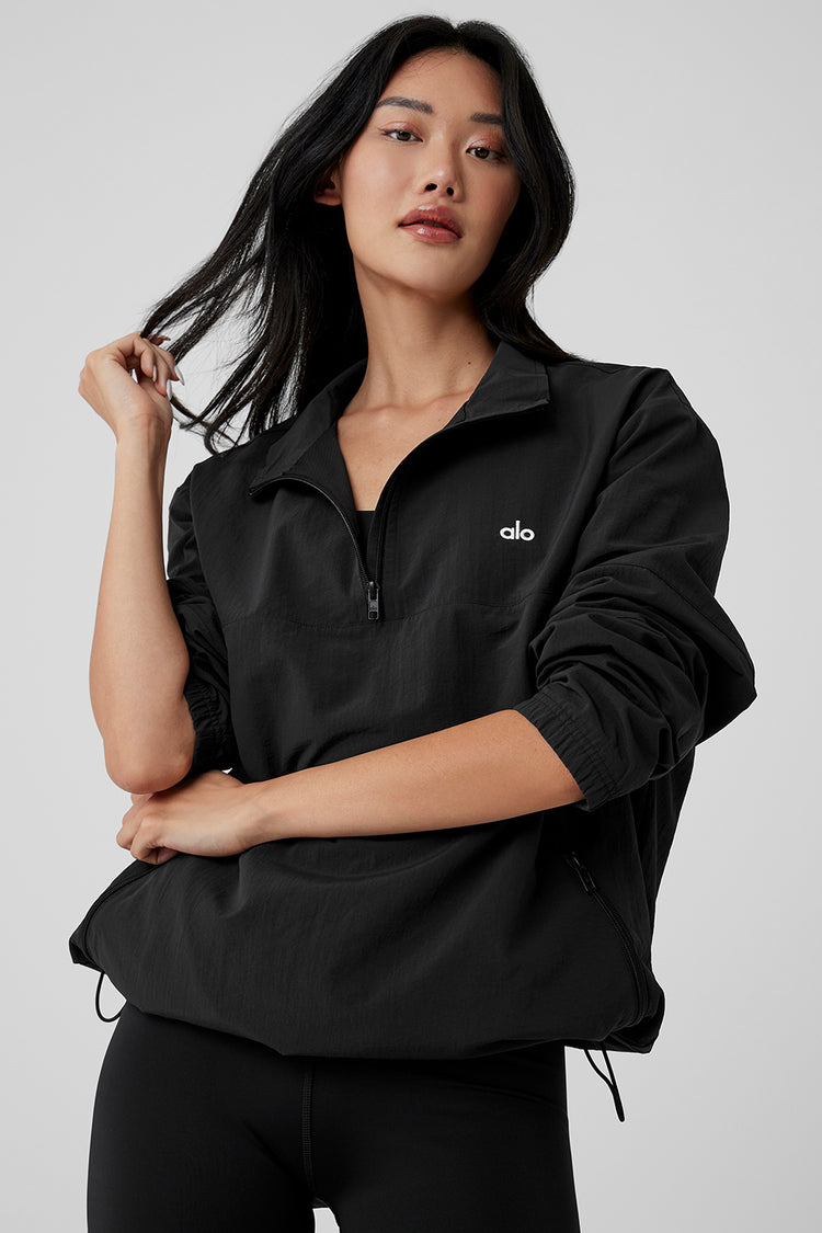 【ALO Yoga】LIGHTWEIGHT TAKEAWAY TRACK PULLOVER 海外限定 Light Weight Takeaway Track Pullover - Navy | Alo Yoga