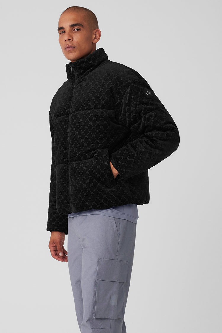 Oulivey Womens Winter Corduroy Cropped Quilted Puffer