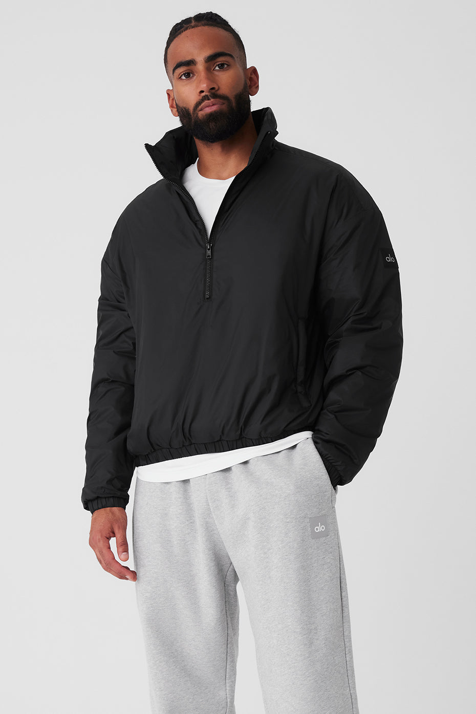 Ripstop 1/4 Zip On-Set Jacket - Black