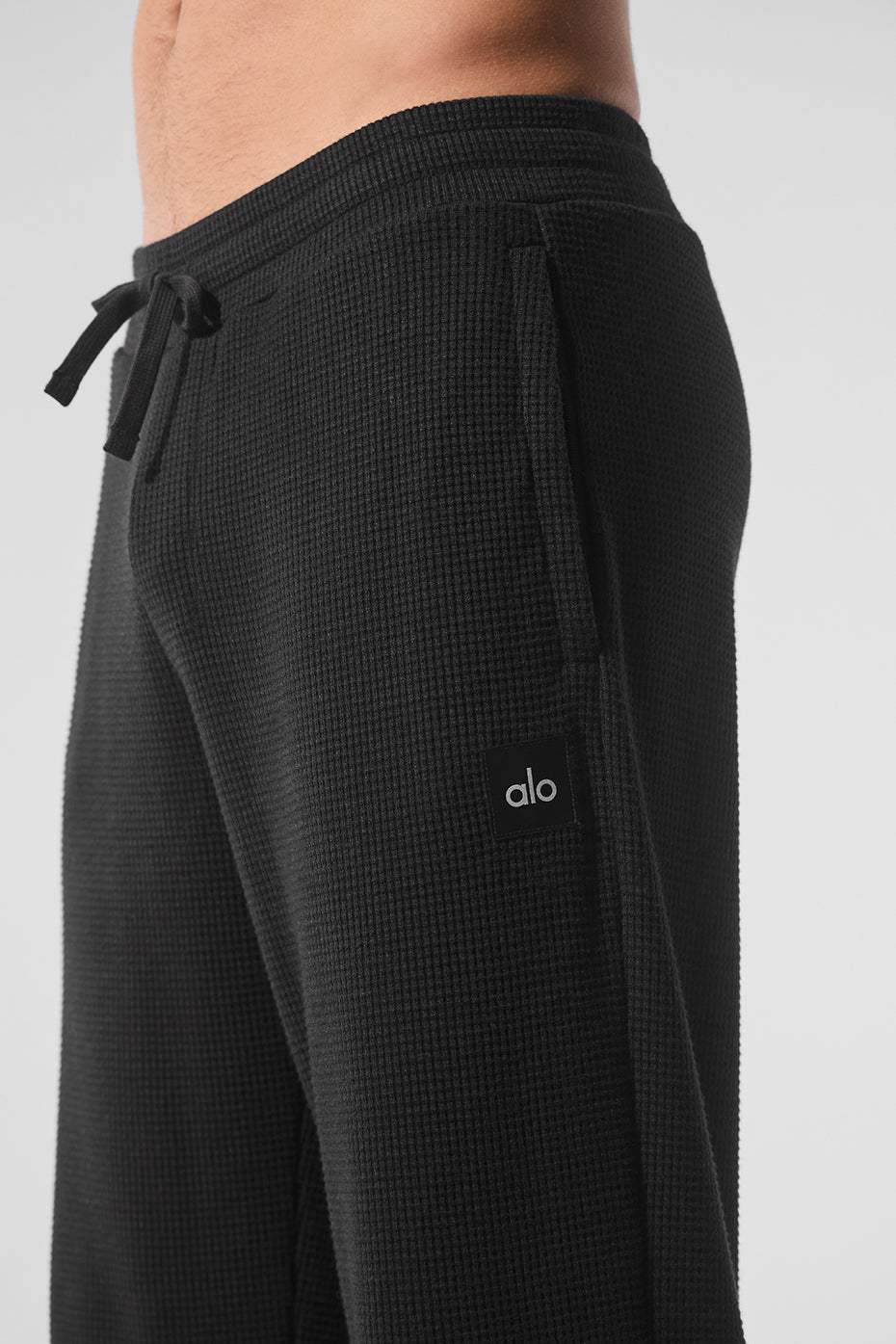 Elevate Waffle Straight Leg Pant - Black