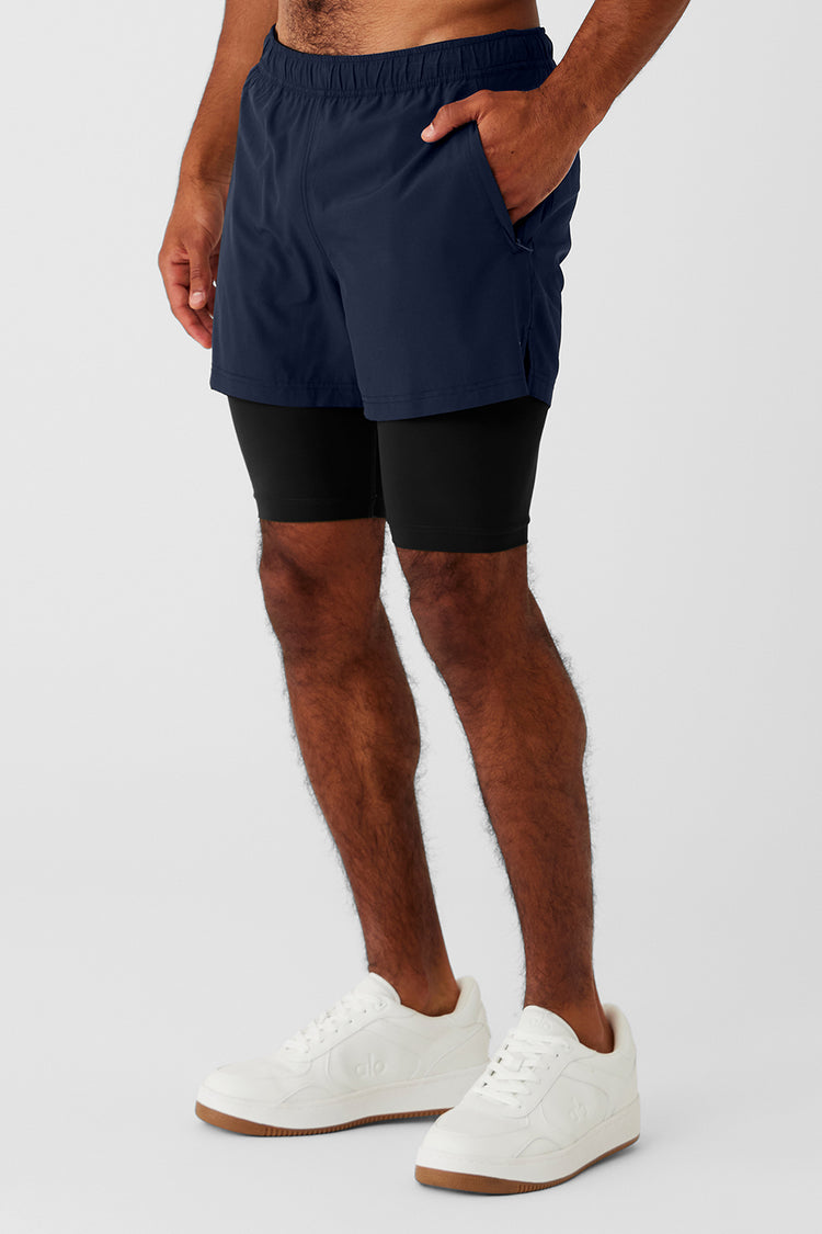 Alo - Navy/Black Short Yoga | Revival 2-in-1 5\