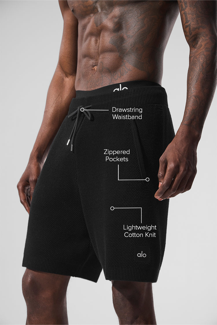 7" Sports Club Sweater Knit Short - Black