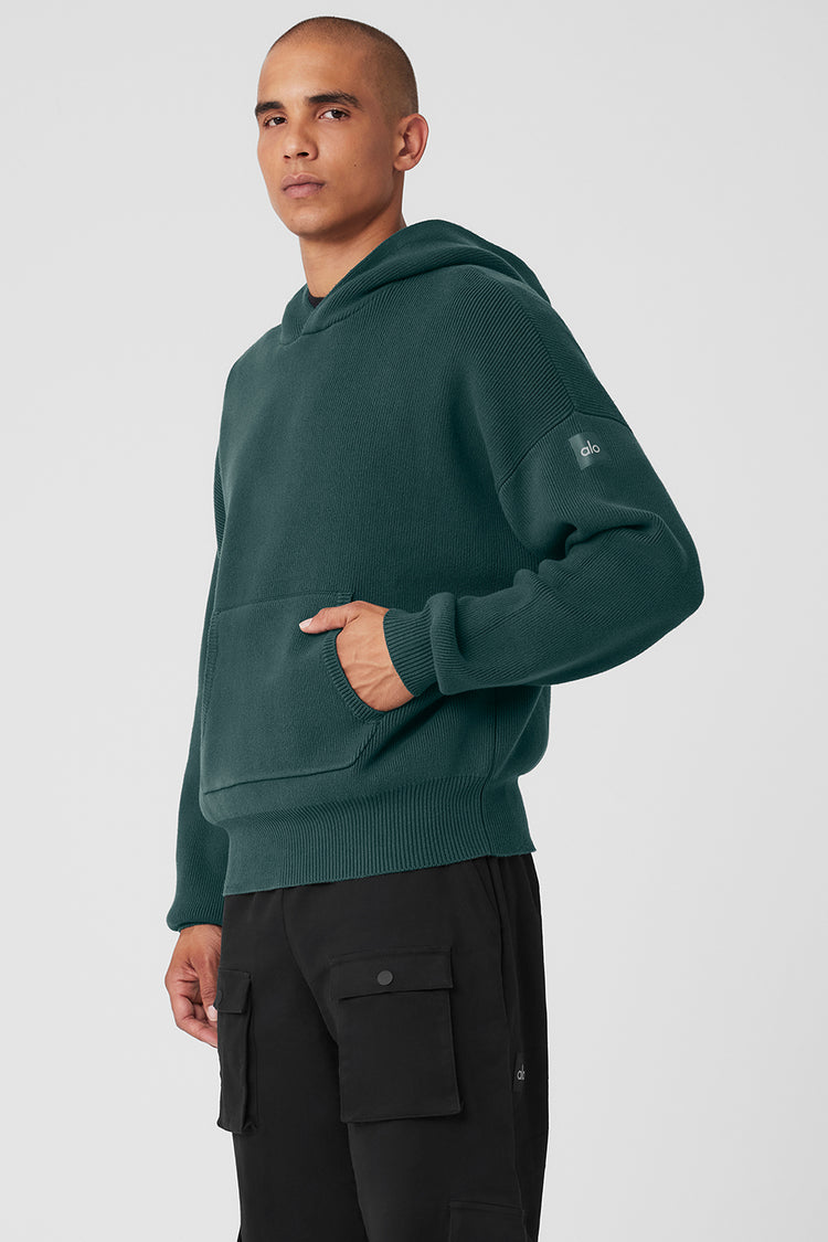 Scholar Hooded Sweater - Midnight Green
