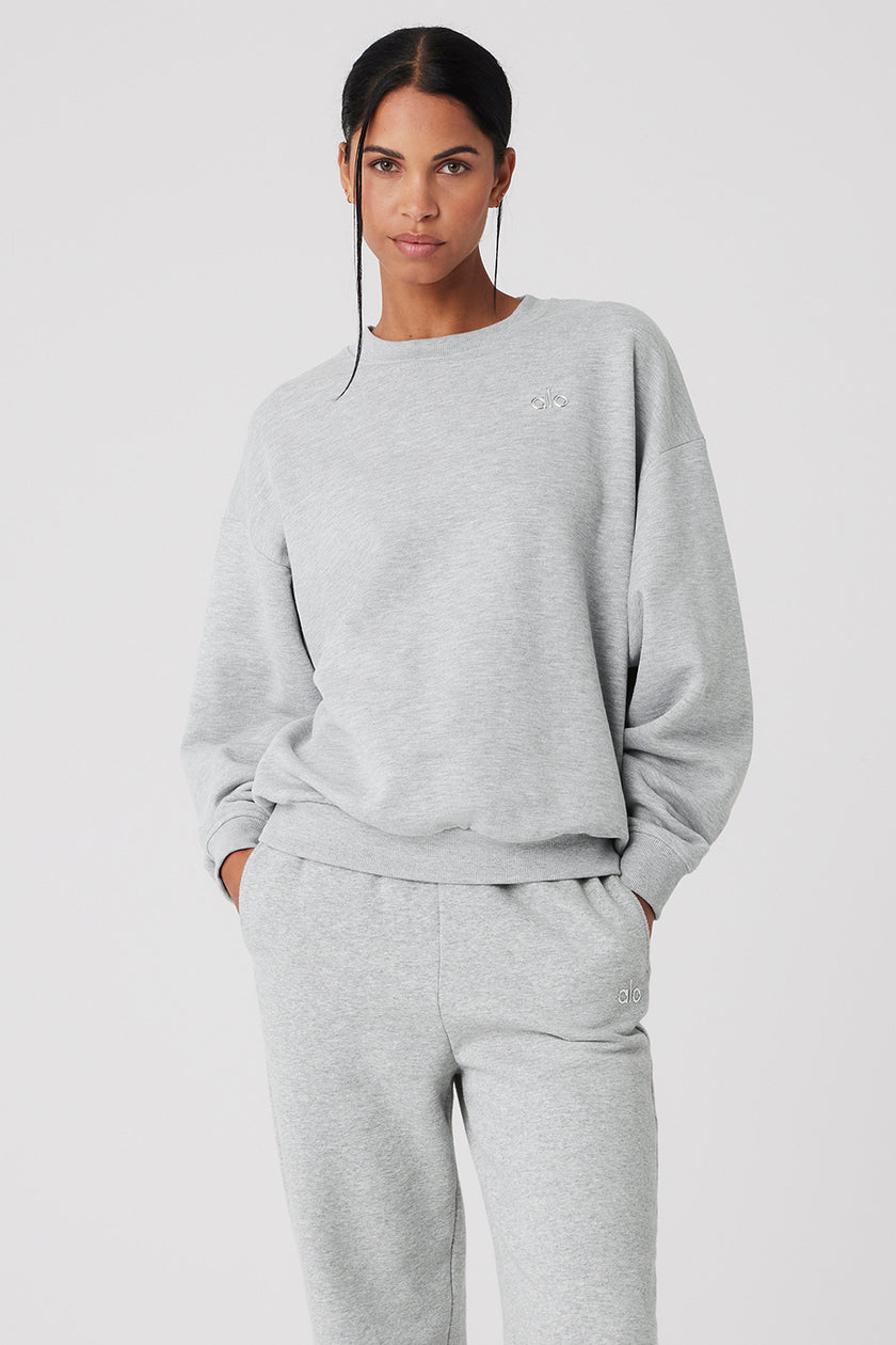 Alo Yoga Grey Heather Double Take Pullover – Aria Rose