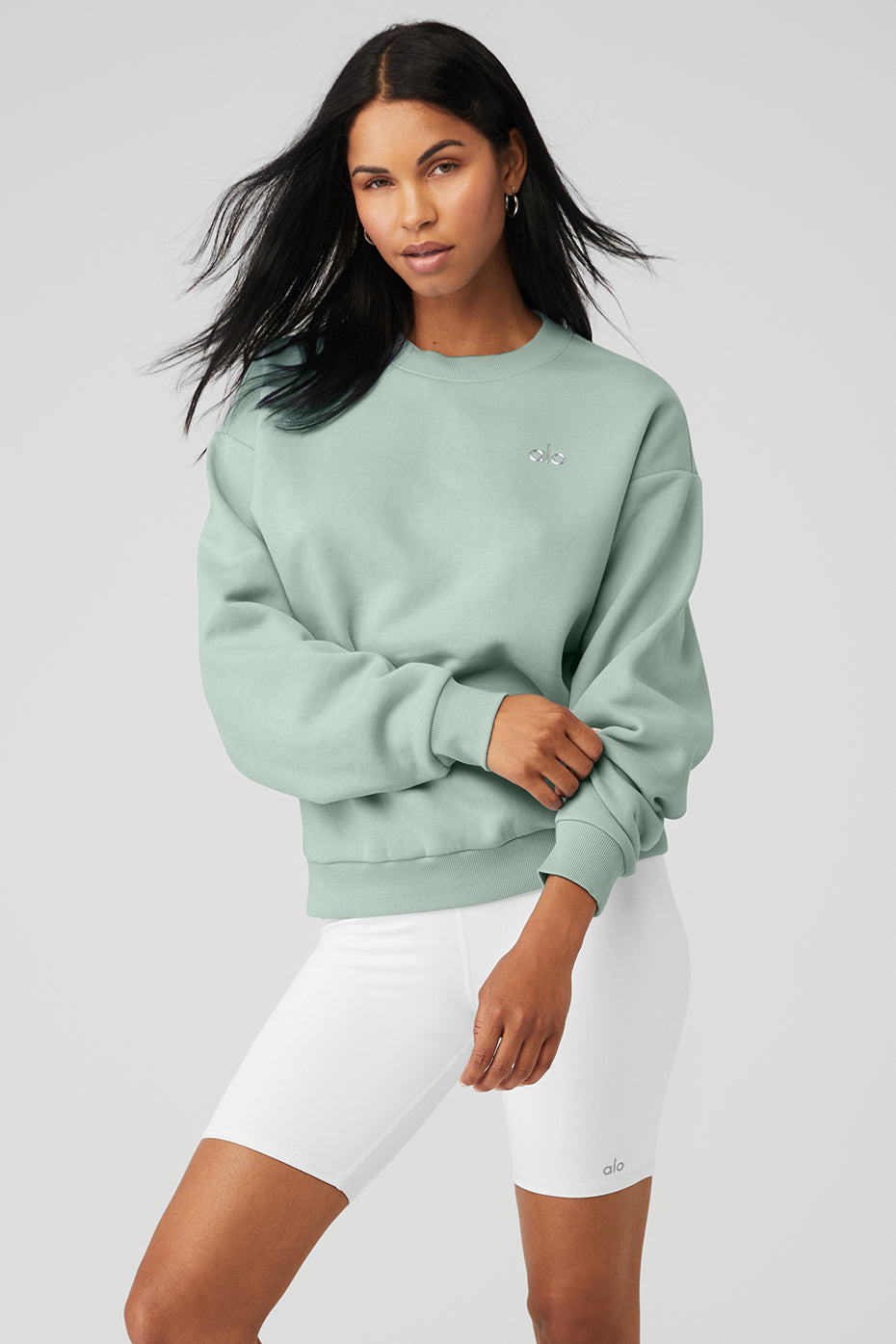 Accolade Crew Neck Pullover - Icy Sage