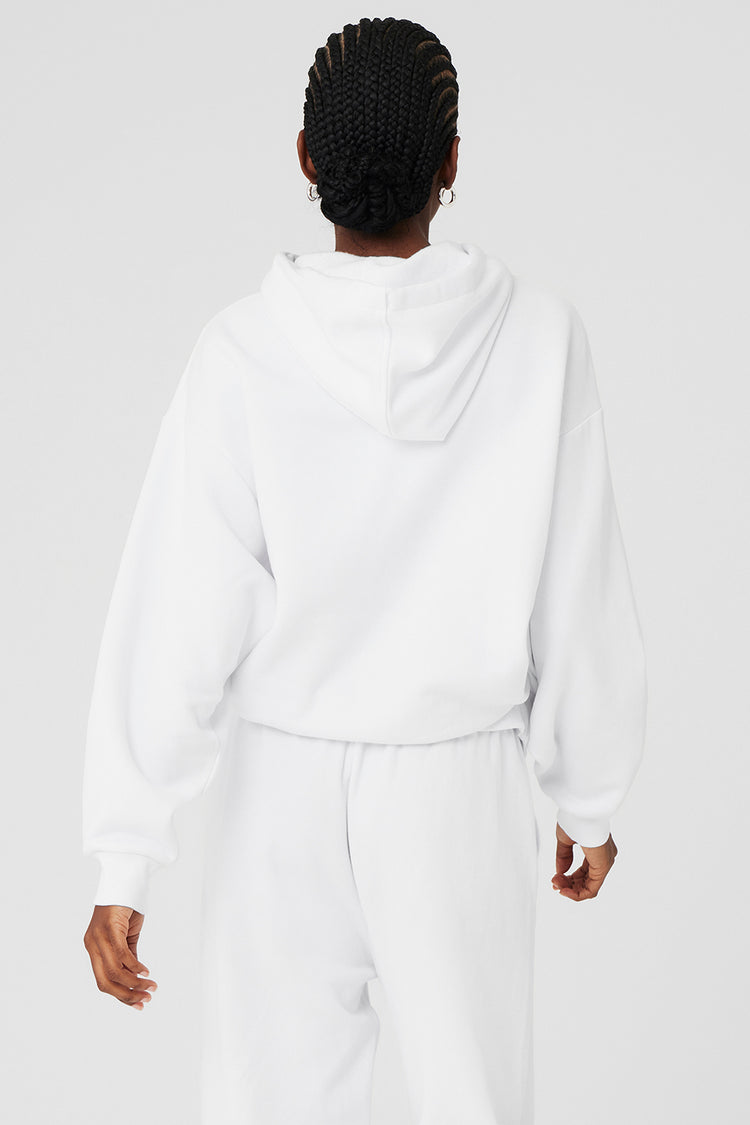 Womens Alo Yoga white Muse Hoodie