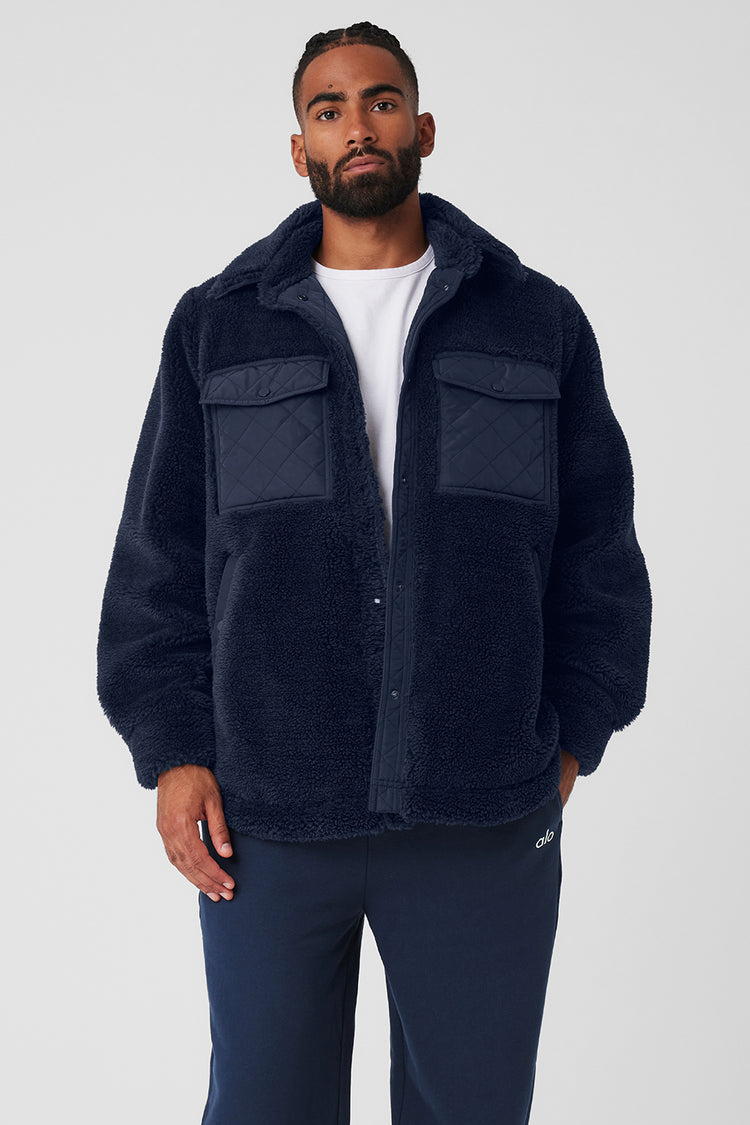 Sherpa Edge Shacket - Navy