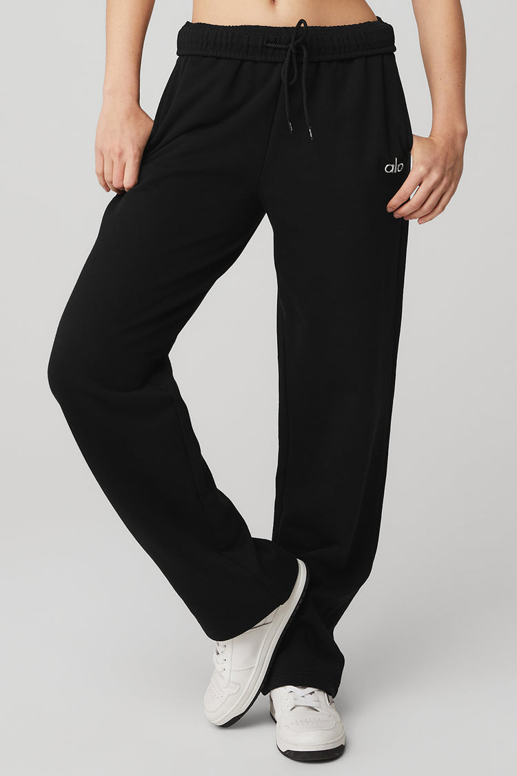 Low Rise Black Straight Leg Sweatpants