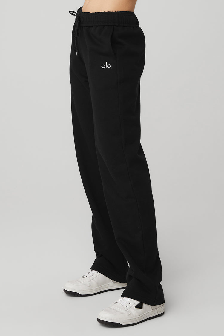 Black straight 2025 leg sweatpants