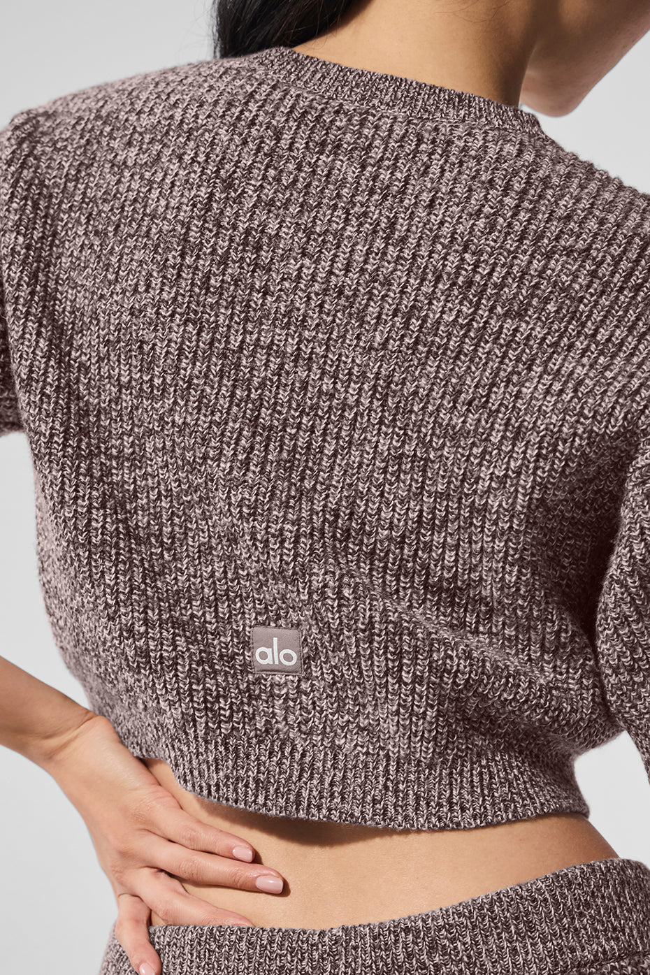 Marl Sweater Short Sleeve - Mushroom Marl