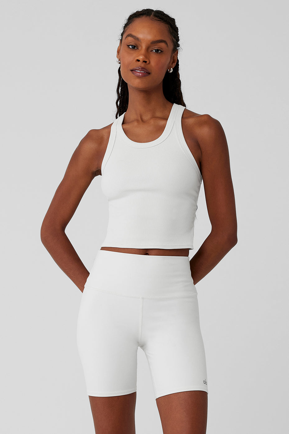 Alo Yoga womensW9032RRib Support Tank sleeveless Shirt - white - X-Small :  : Fashion