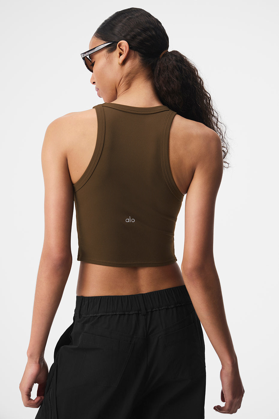 Goddess Ribbed Go-To Tank - Espresso