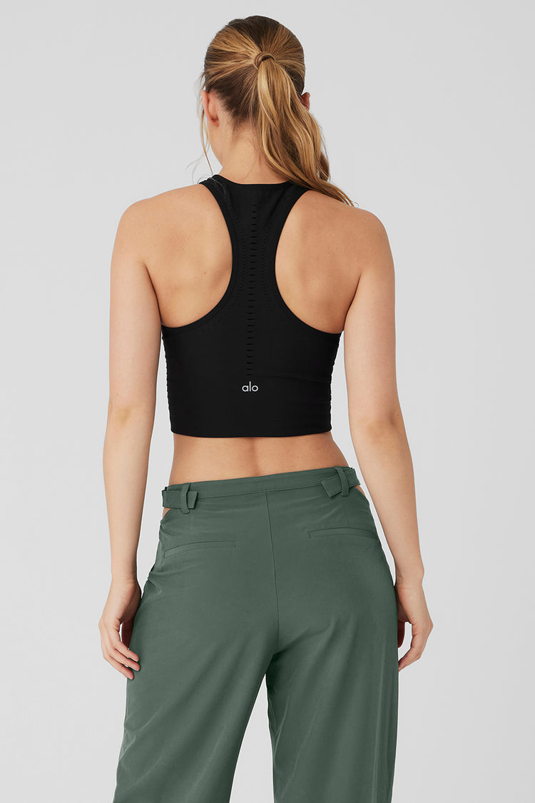 Seamless Open Air Racerback Tank - Black