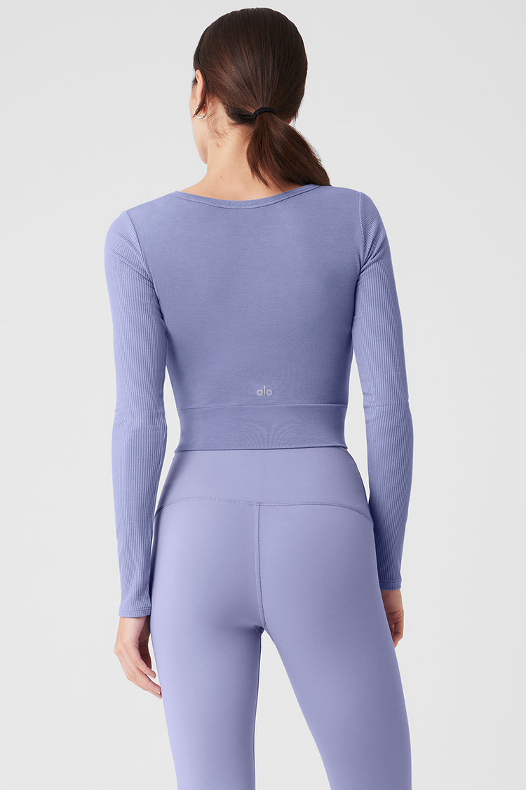 Alo Yoga SMALL Cover Long Sleeve Top - Steel Blue – Soulcielite