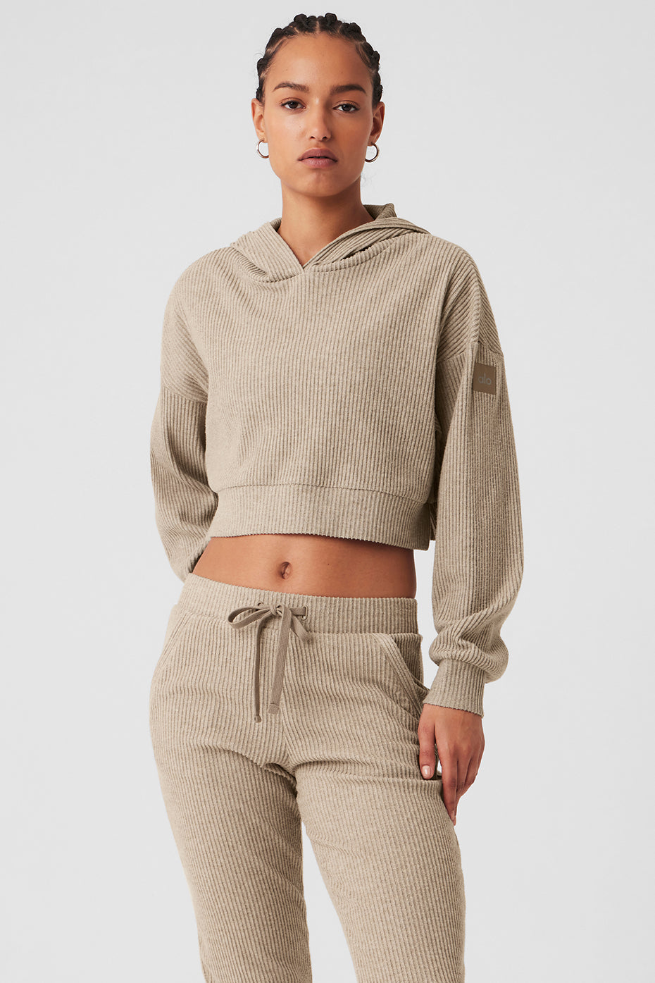 ALO YOGA MUSE Sweatpant in Gravel Heather XS (2-4) Waist (25-26.5) Hip  (34.5-36)