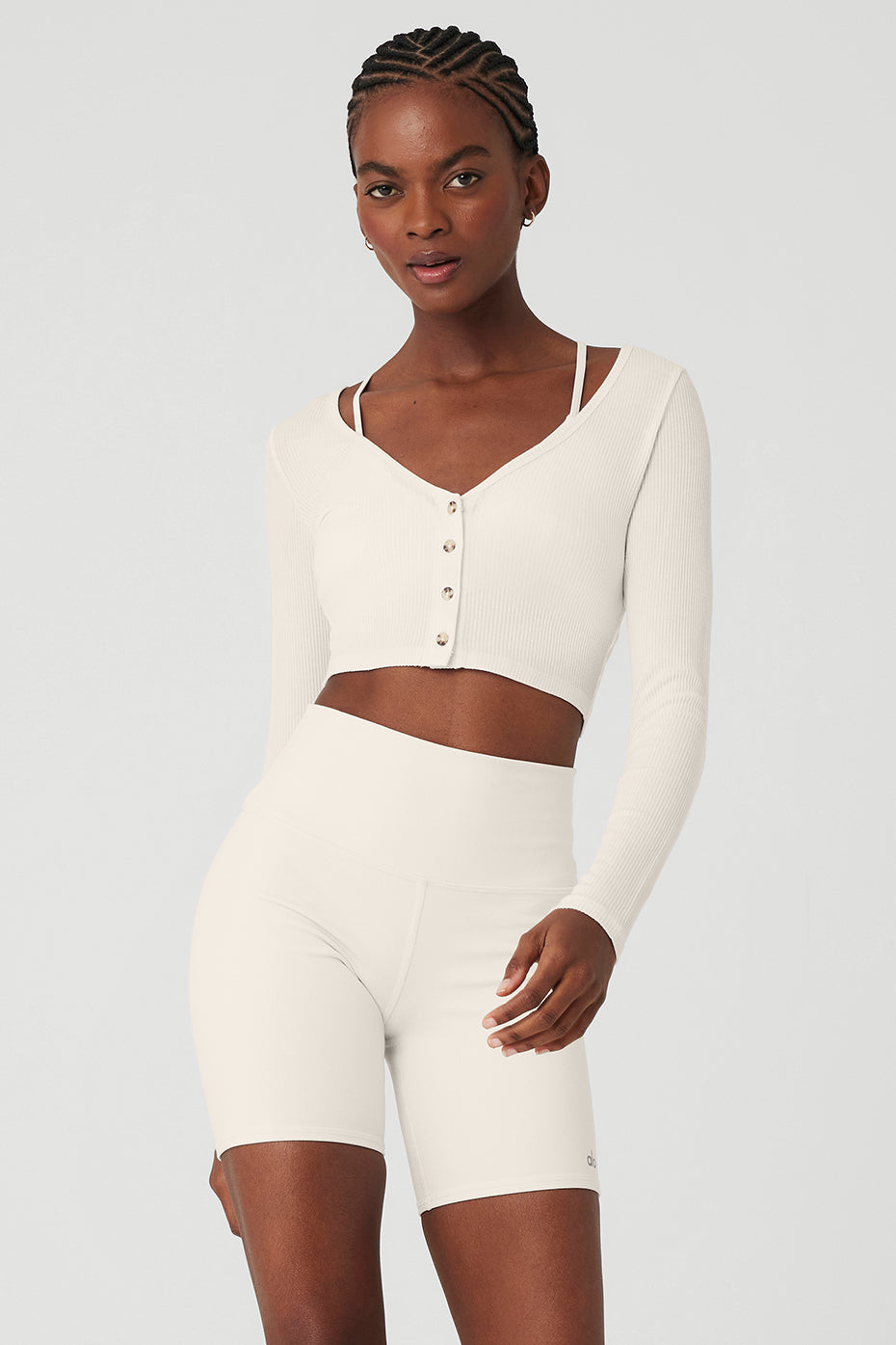 Cropped Escalate Wrap Top - Ivory