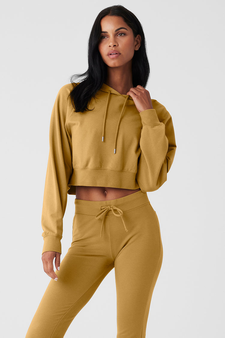 Cropped Double Take Hoodie - Golden Olive Branch