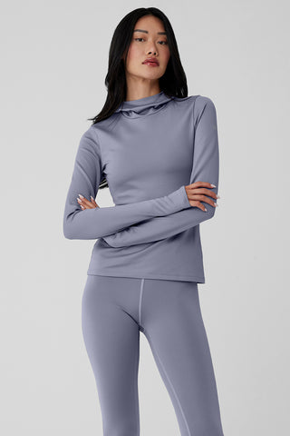 Alo Yoga® airlift archer fitted long sleeve top - ultramint
