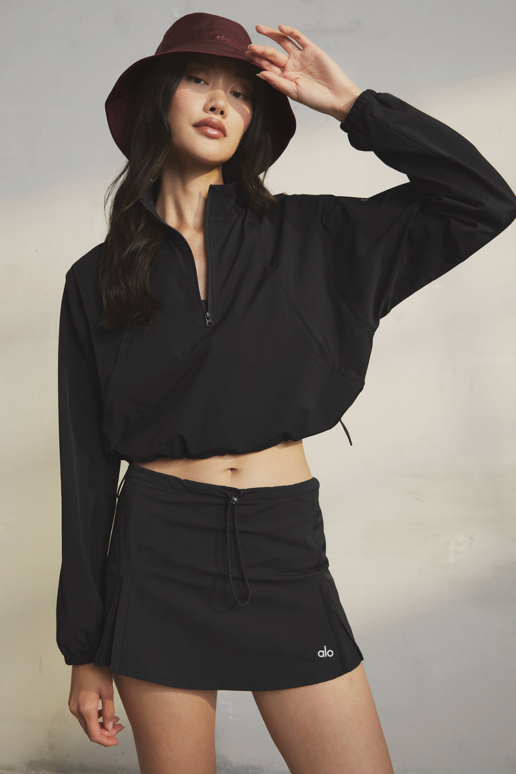 1/4 Zip Cropped In The Lead Coverup - Black | Alo Yoga