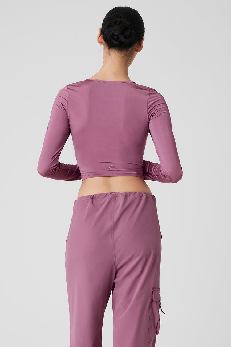 Alo Yoga® Gather Long Sleeve Top - Purple Dusk