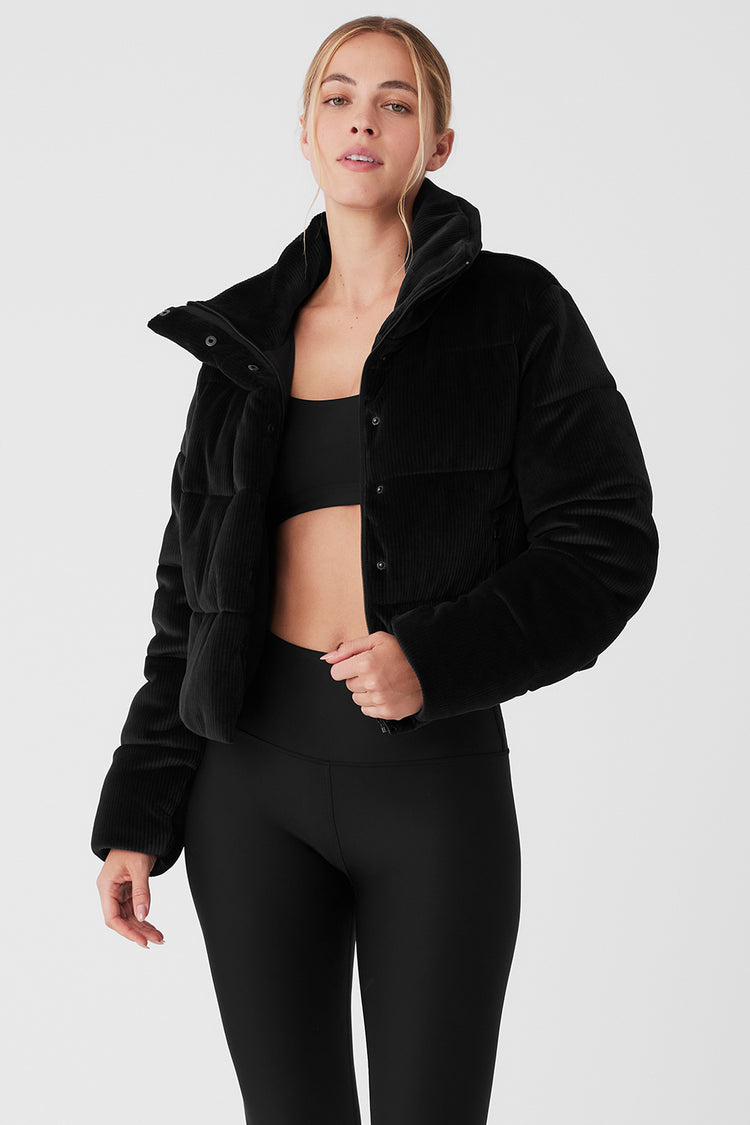 Gold Rush Puffer - Black  Puffer jacket women, Puffer jacket black, Alo  yoga