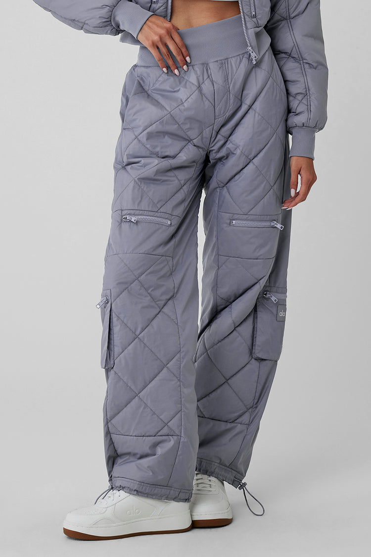 High-Waist Snowrider Puffer Pant - Fog | Alo Yoga