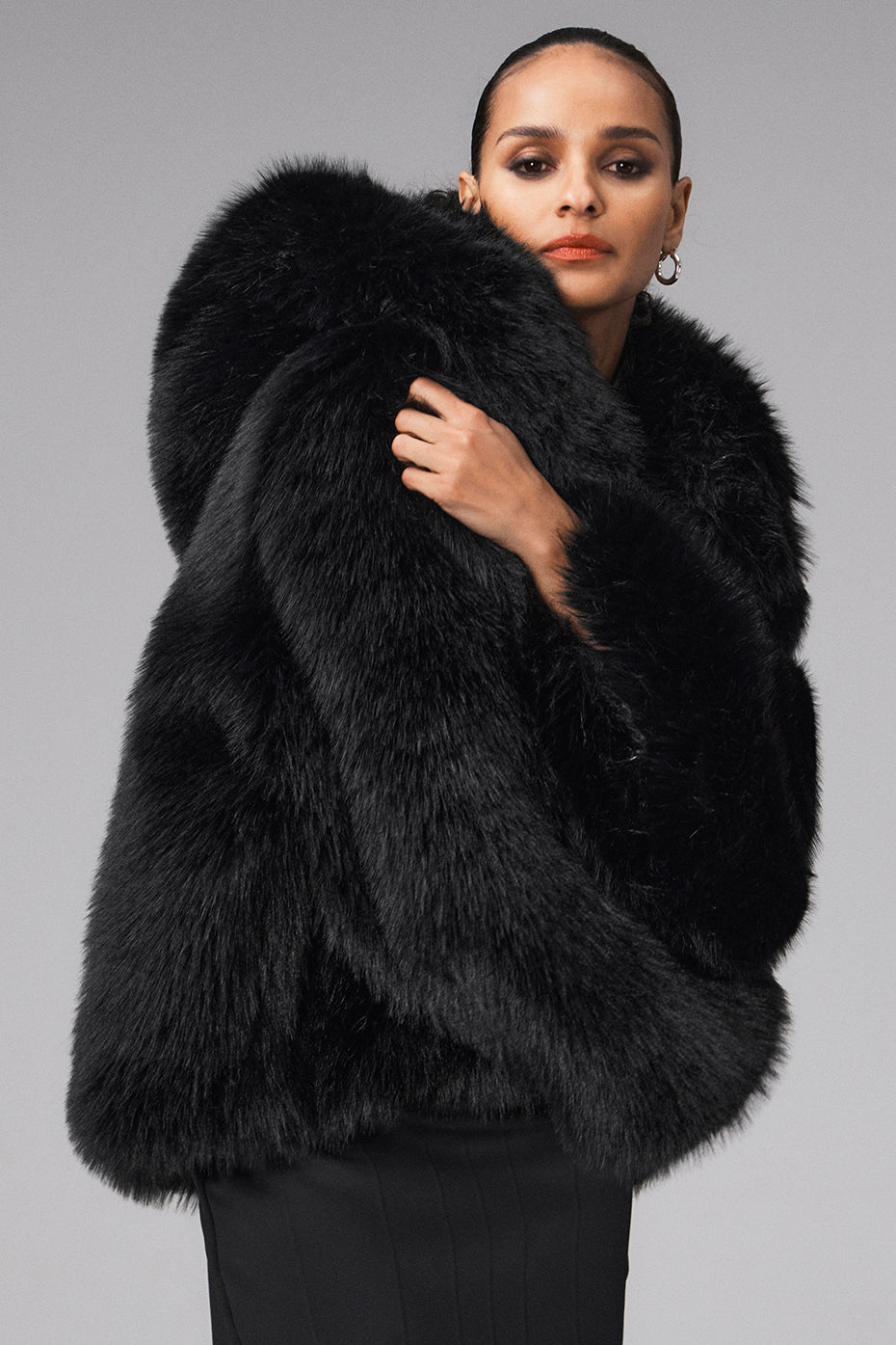 Knock Out Faux Fur Jacket - Black