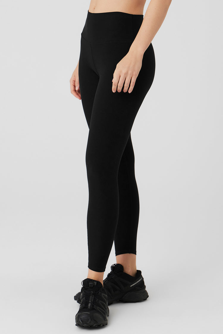 Alo Yoga Women's Alosoft Foldover Bootcut Leggings, Black, M : Buy