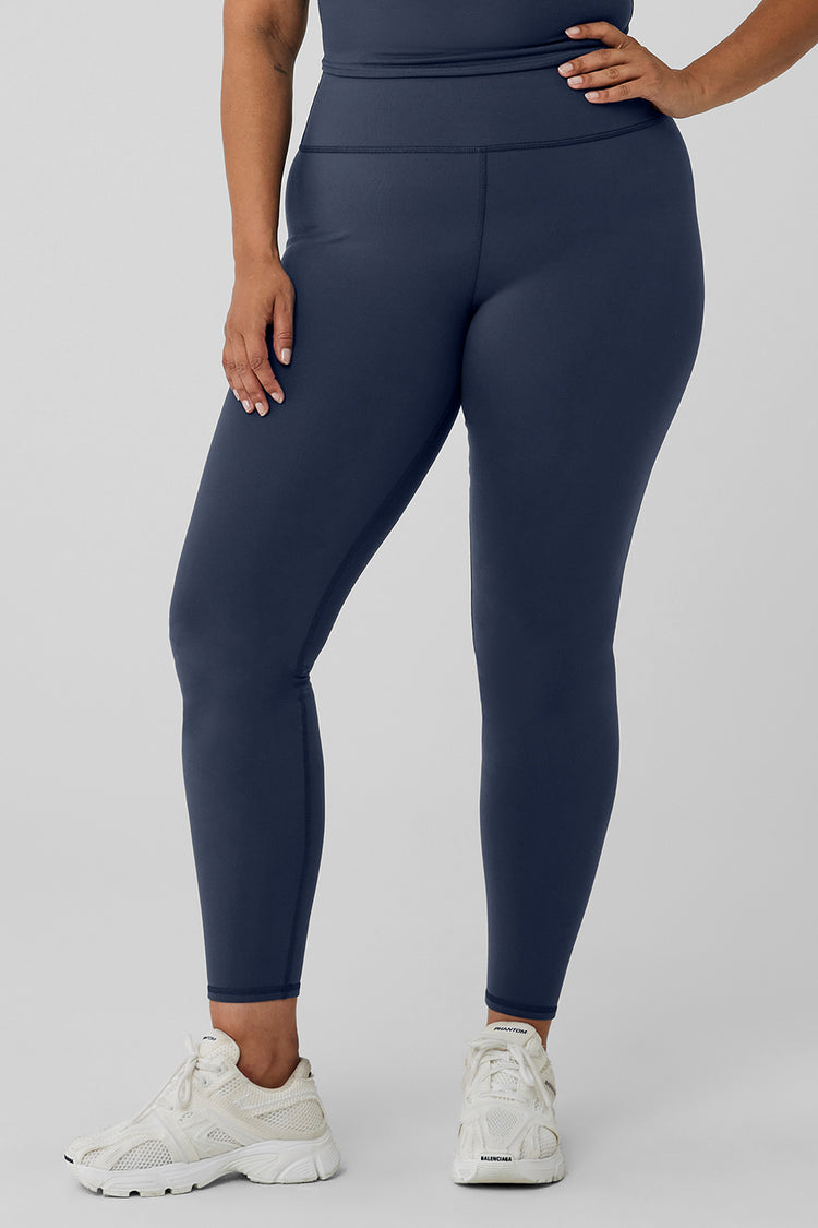 High-Waist Airbrush Legging Glossy Navy – The Sweatbar