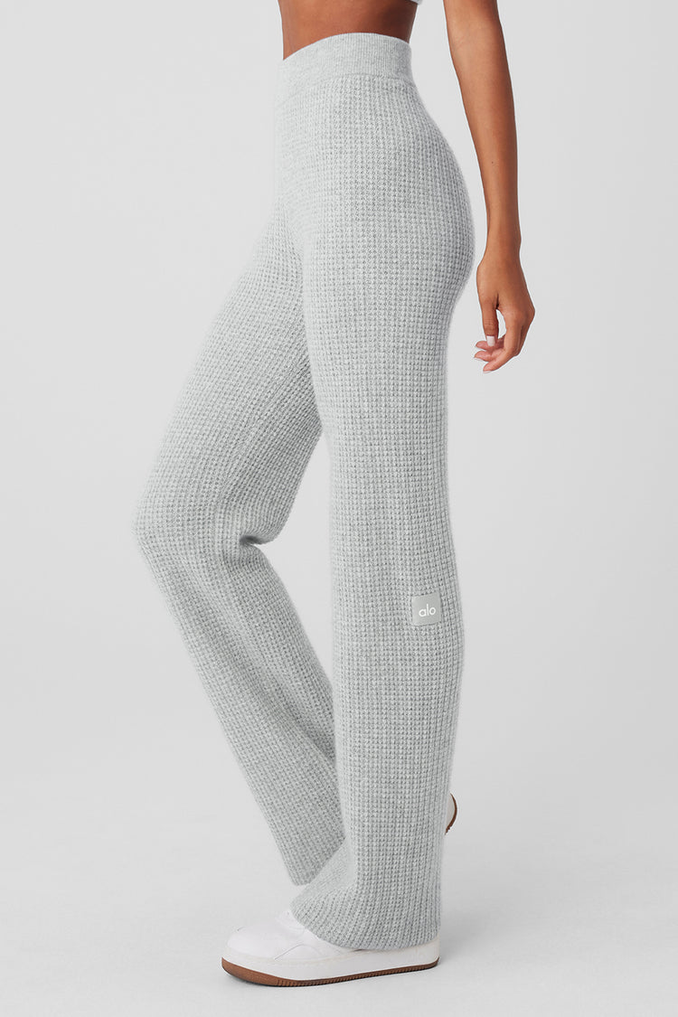 Cashmere High Waist Plush Waffle Pant Athletic Heather Grey