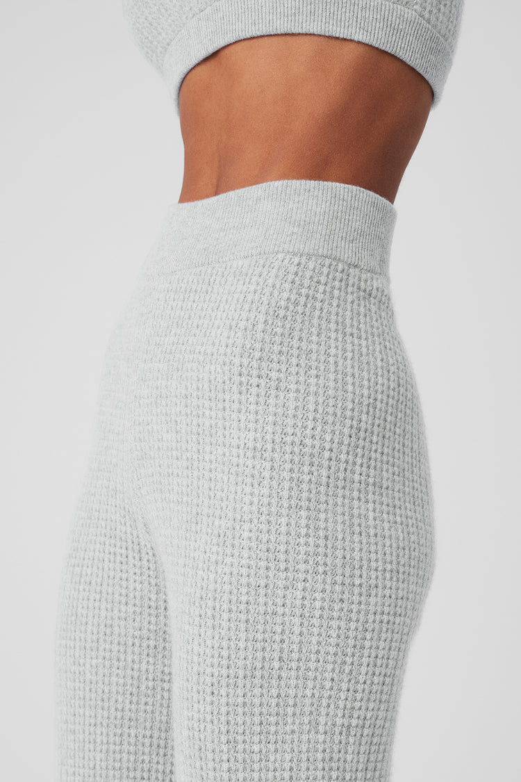 ALO Yoga, Pants & Jumpsuits, Alo Yoga Micro Waffle Knit Leggings In  Heather Grey